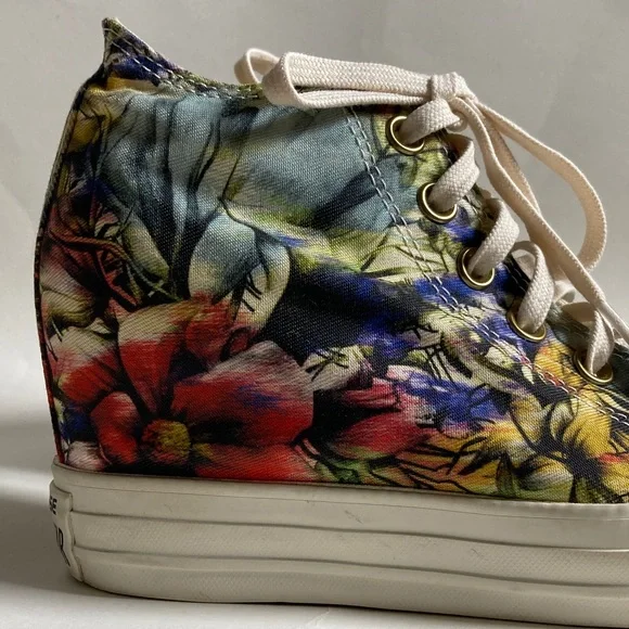 Converse All Star Lux Floral Wedge Sneakers Size 8 - Picture 8 of 16